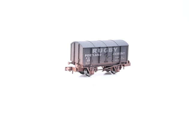 Dapol N Gauge 2F-013-020 'Rugby Portland Cement' Gunpowder Van No.13 - Factory Weathered, Boxed