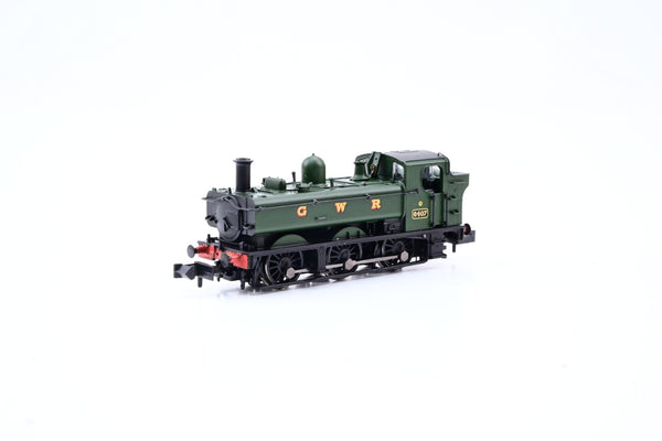 Graham Farish N Gauge 371-985 GWR Green 0-6-0PT Class 64xx Pannier Tank No.6407 - Boxed