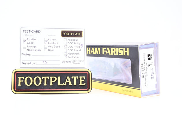 Graham Farish N Gauge 371-985A GWR Green 0-6-0PT Class 64xx Pannier Tank No.6424 - DCC Fitted, Boxed