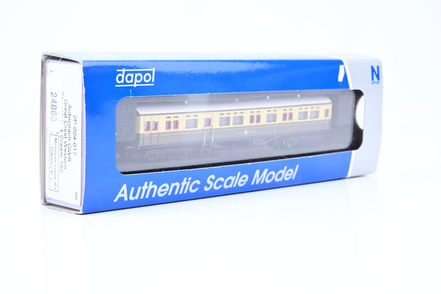 Dapol N Gauge 2P-004-017 GWR Chocolate & Cream Autocoach No.192 - Boxed