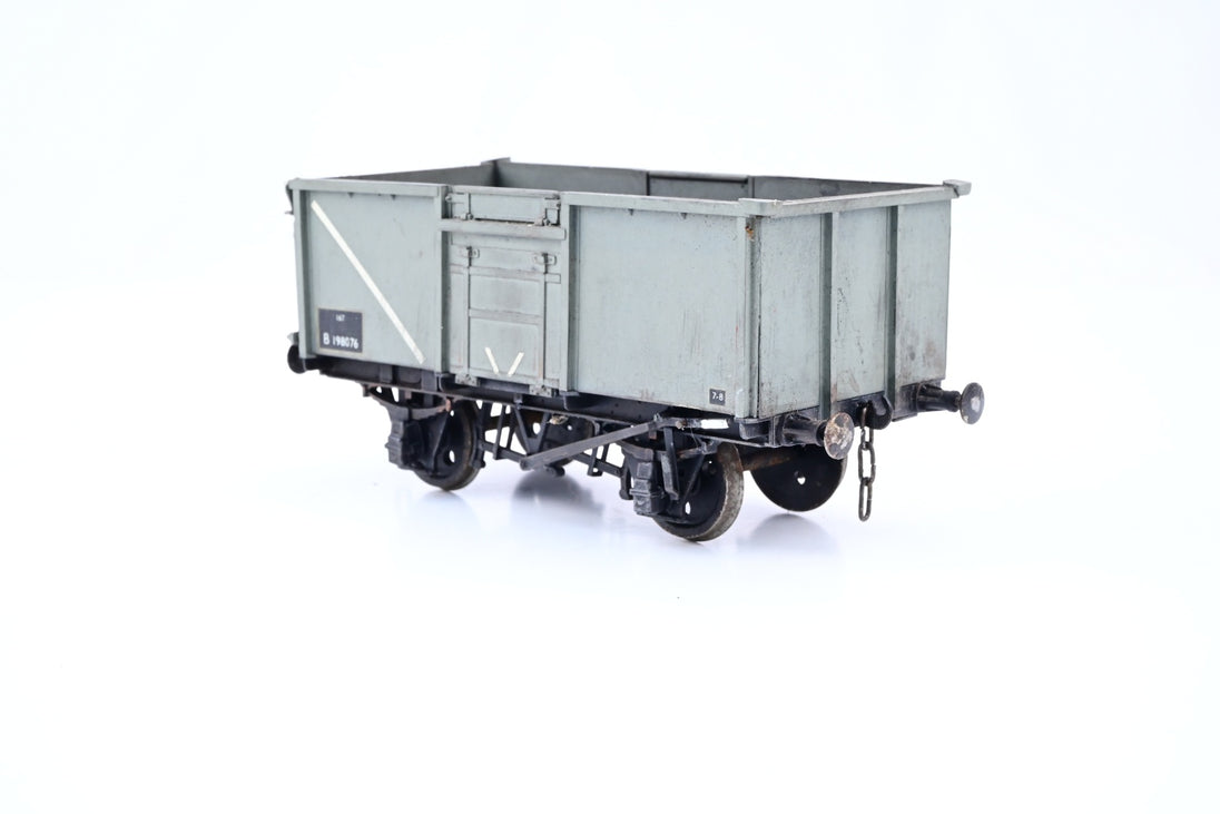 Kit Built O Gauge BR Grey 16T Steel Mineral Wagon No.B198076 - Weather