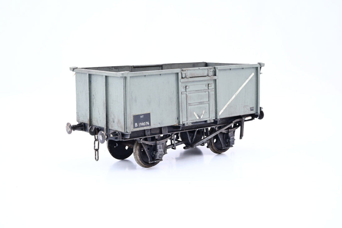 Kit Built O Gauge BR Grey 16T Steel Mineral Wagon No.B198076 - Weather