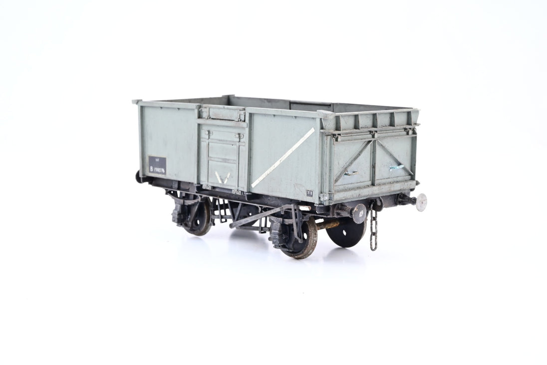 Kit Built O Gauge BR Grey 16T Steel Mineral Wagon No.B198076 - Weather