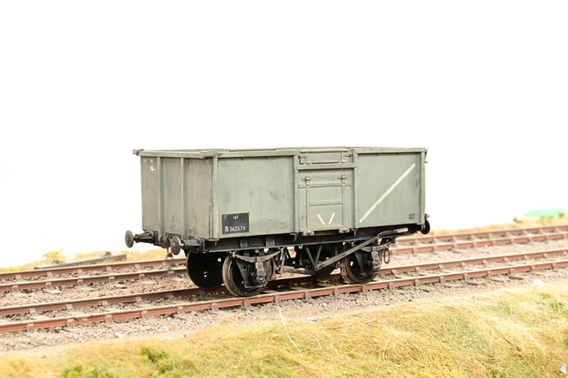 Kit Built O Gauge BR Grey 16T Steel Mineral Wagon No.B562574 - Weathered, Unboxed
