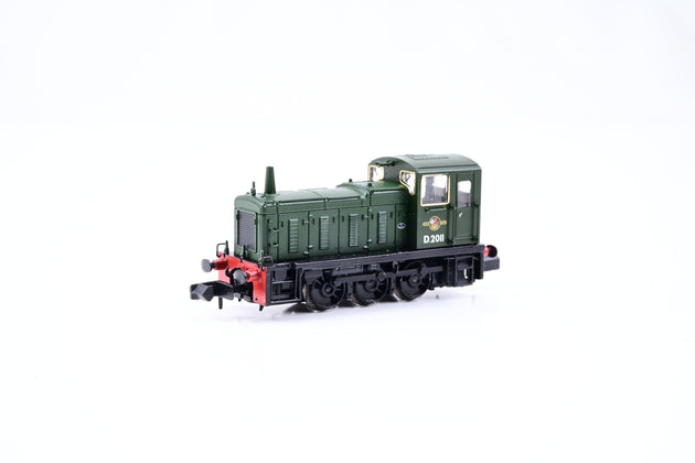 Graham Farish N Gauge 371-060 Class 03 Diesel Shunter BR Plain Green Late Crest No.D2011 - Boxed