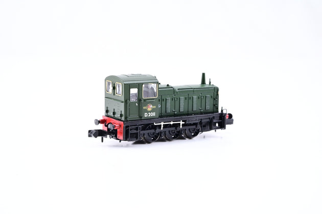 Graham Farish N Gauge 371-060 Class 03 Diesel Shunter BR Plain Green Late Crest No.D2011 - Boxed