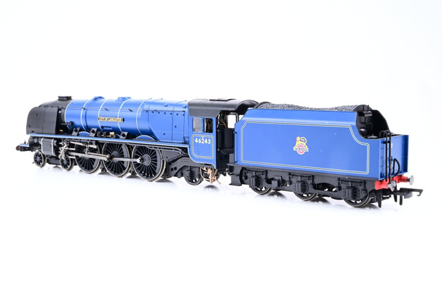 Hornby OO Gauge R30359 BR Express Blue Early Crest 4-6-2 Princess Coronation Class No.46243 'City of Lancaster' - Boxed