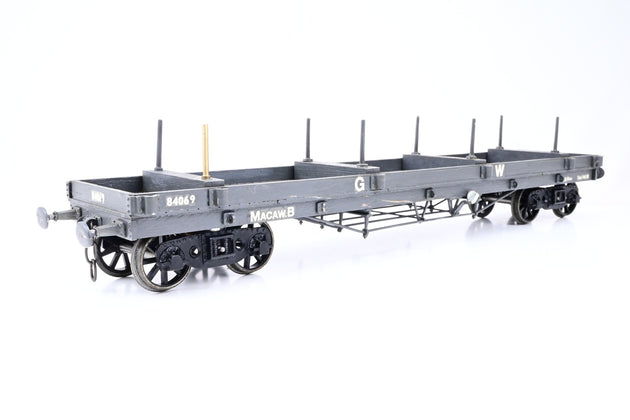 Kit Built Gauge 1 10mm GWR Dark Grey 30T 'Macaw B' Bogie Bolster Wagon No.84069 - Unboxed
