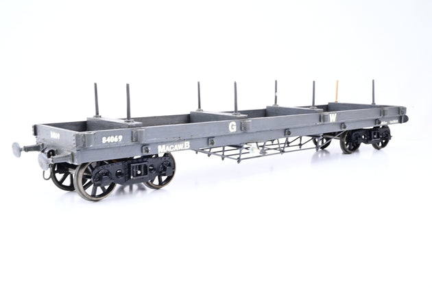 Kit Built Gauge 1 10mm GWR Dark Grey 30T 'Macaw B' Bogie Bolster Wagon No.84069 - Unboxed