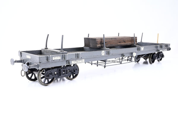 Kit Built Gauge 1 10mm GWR Grey 30T 'Macaw B' Bogie Bolster Wagon w/ Girder Load No.84066 - Unboxed