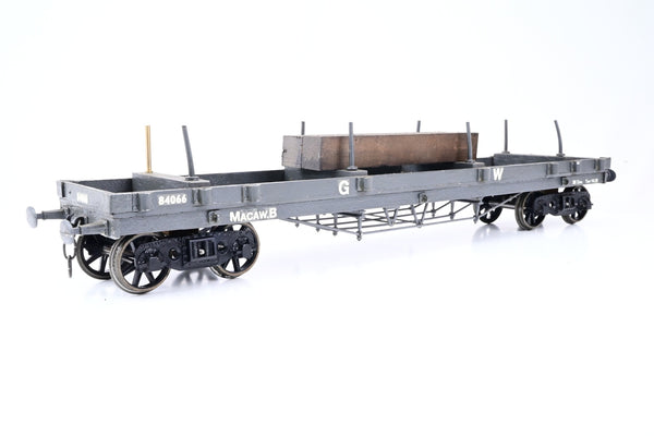 Kit Built Gauge 1 10mm GWR Grey 30T 'Macaw B' Bogie Bolster Wagon w/ Girder Load No.84066 - Unboxed