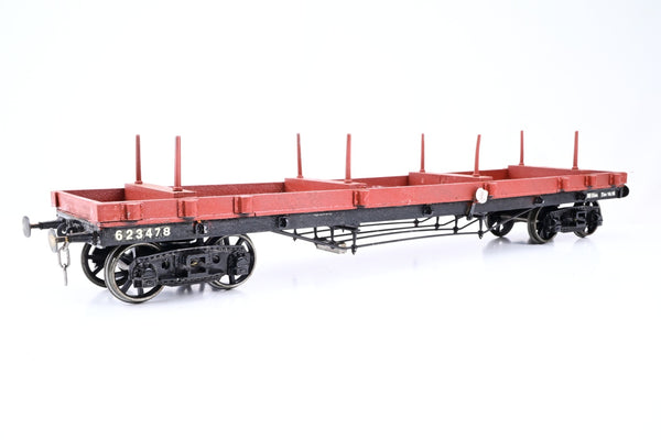 Kit Built Gauge 1 10mm Plain Crimson 30T 'Macaw B' Bogie Bolster Wagon No.623478 - Unboxed