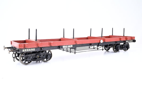 Kit Built Gauge 1 10mm Plain Crimson 30T 'Macaw B' Bogie Bolster Wagon No.623490 - Unboxed