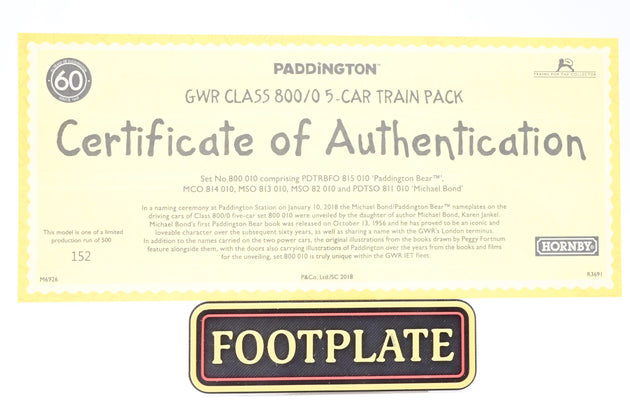 Hornby OO Gauge R3691 Class 800 IEP 5-Car Set 800010 'Paddington Bear' GWR Green - Boxed
