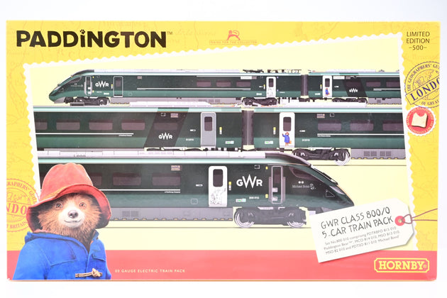 Hornby OO Gauge R3691 Class 800 IEP 5-Car Set 800010 'Paddington Bear' GWR Green - Boxed