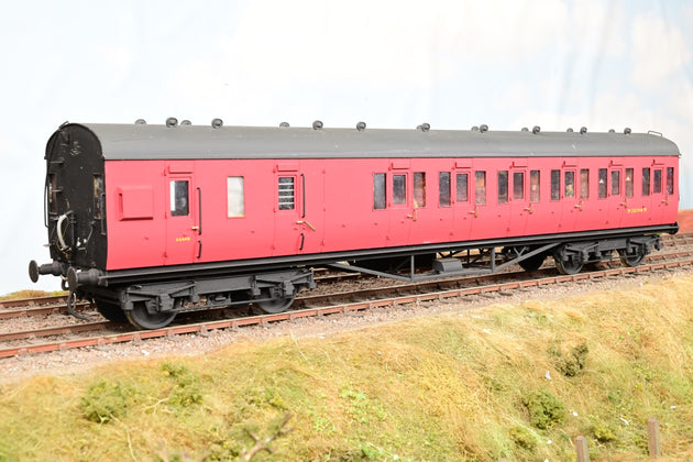 Kit Built 7mm O Gauge ex LMS Suburban Brake 3rd Coach BR Unlined Maroon No.20394M - Unboxed