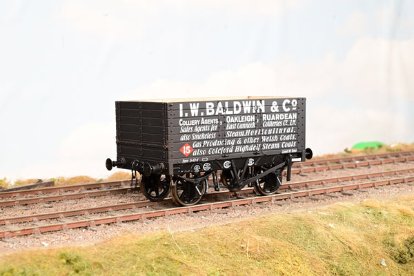 Dapol O Gauge 7F-073-A02 'I.W. Baldwin & Co. Colliery Agents, Ruardean' 7-Plank Open Wagon No.15 - Limited Edition, Boxed