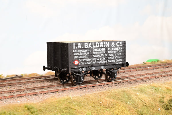 Dapol O Gauge 7F-073-A02 'I.W. Baldwin & Co. Colliery Agents, Ruardean' 7-Plank Open Wagon No.15 - Limited Edition, Boxed