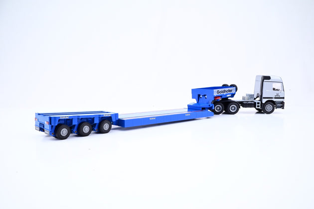 Conrad 1:50 Scale 40117/0 Goldhofer Low Loader + Mercedes Actros Silver Tractor - Boxed