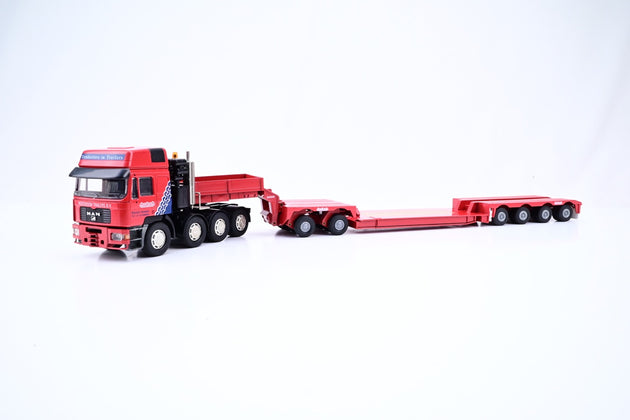 Conrad 1:50 Scale 61127/01 Nooteboom 5 Axle Extendable Trailer w/Red Man Tractor Unit - Boxed